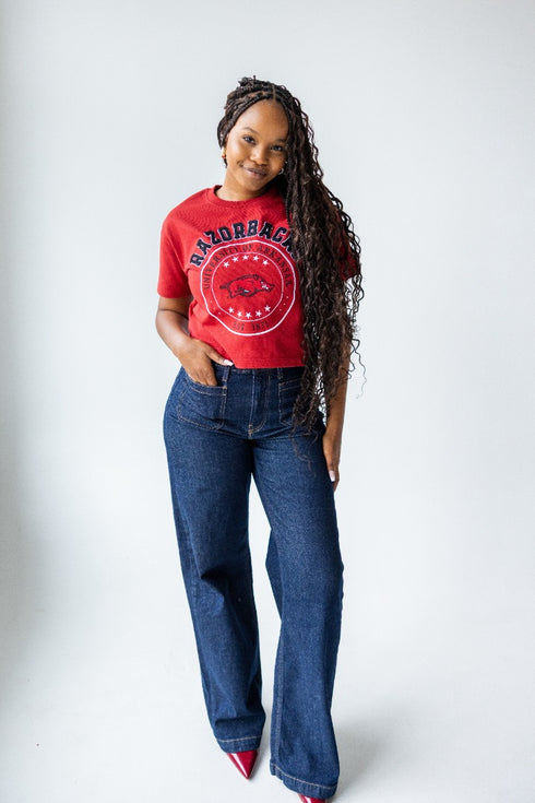 Arkansas Sayler Star Heavyweight Crop Tee